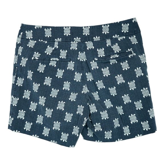 Ann Taylor Loft Shorts Size 00 Women's Navy Blue Turtle Pattern Stretchy (AAV) - Picture 4 of 5